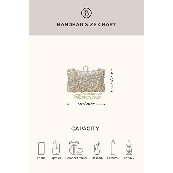 BABEYOND Evening Clutch for Women Vintage 1920s Beaded Sequin Gatsby Purse - Picture 7 of 7